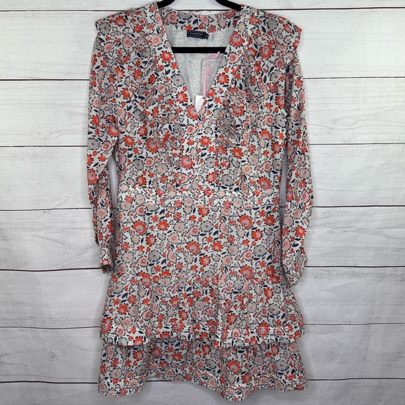 NWT Vinyard Vines Floral Ivy Ruffle Silk Cotton Dress Size 10 - Picture 2 of 14